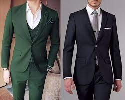 green and black suit