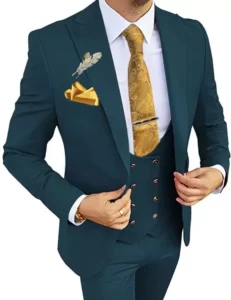 green and gold prom suit