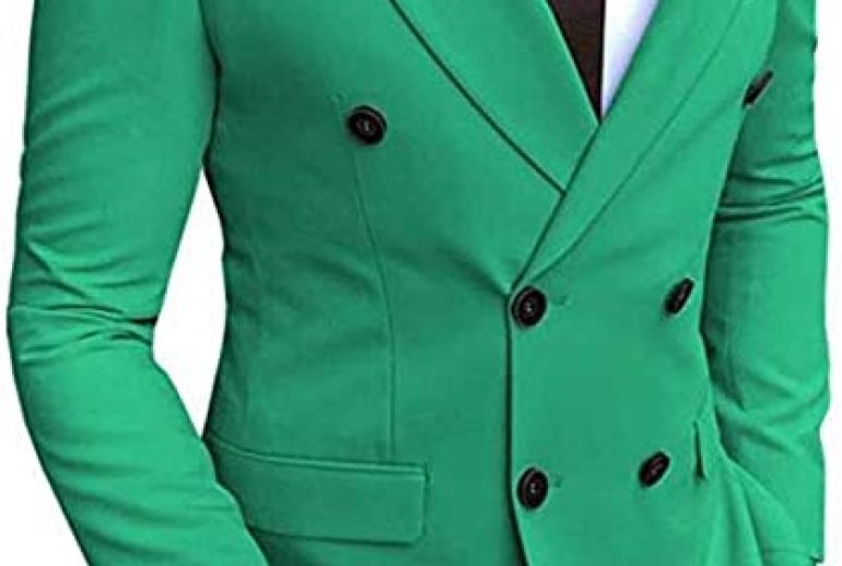 green double breasted suit