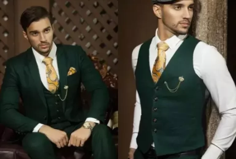 green suit for men